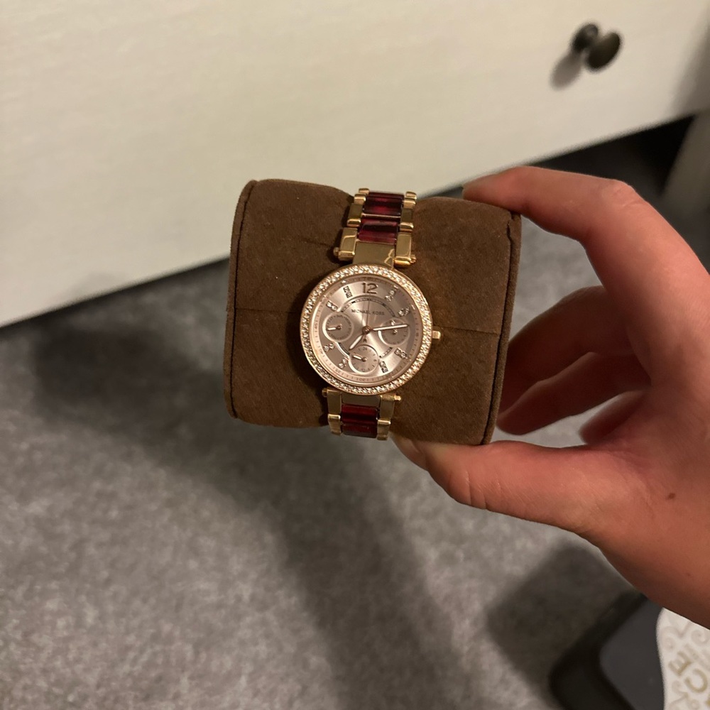 Michael Kors Parker Rose Gold Dial Two Tone Steel Strap Watch For Women - MK6239